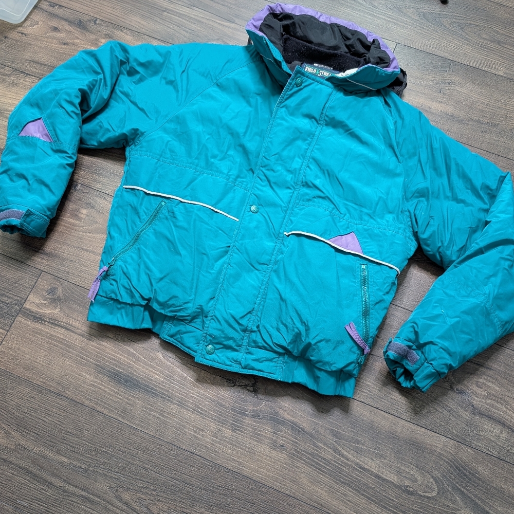 Field and Stream Gordon and Ferguson 90s Vintage Coat Blue‎ Green Puffy Large